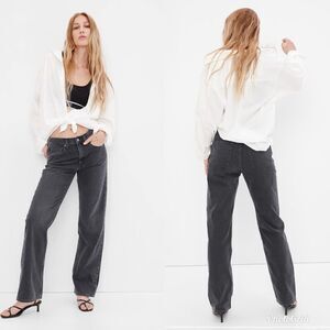 GAP Women's 90’s Loose Mid Rise Jeans - faded black